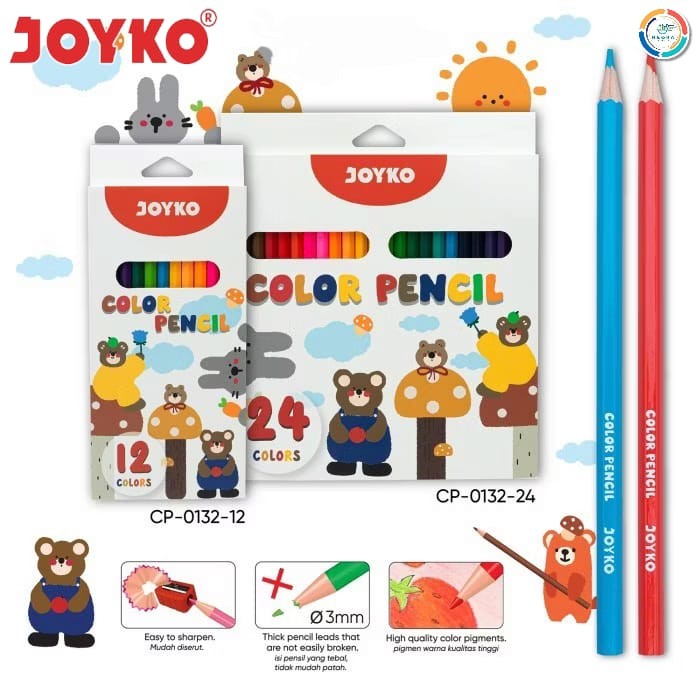 

Joyko Pensil Warna CP-0132 (12 Warna & 24 Warna)