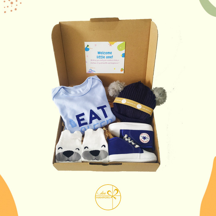 

[New Arrival]Promo!!! Baby Hampers Newborn/ Kado Lahiran Bayi/ Laki - Laki Perempuan - Happy 1 Biru