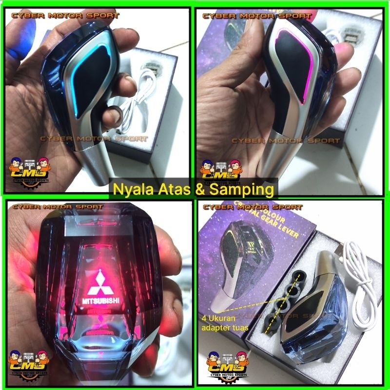 shiftknob Mitsubishi crystal LED Pajero Lancer kuda glant hiu lele Outlander ck4 cb4 evo3 evo4 Danga
