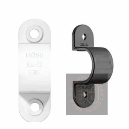 Clamp Pipa Listrik Boss 20mm Klem Pvc Clipsal Conduit Penjepit Dinding