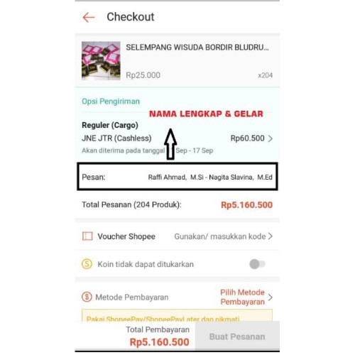 (1 HARI JADI) SELEMPANG WISUDA BORDIR NAMA DOUBLE NAMA Selempang Wisuda