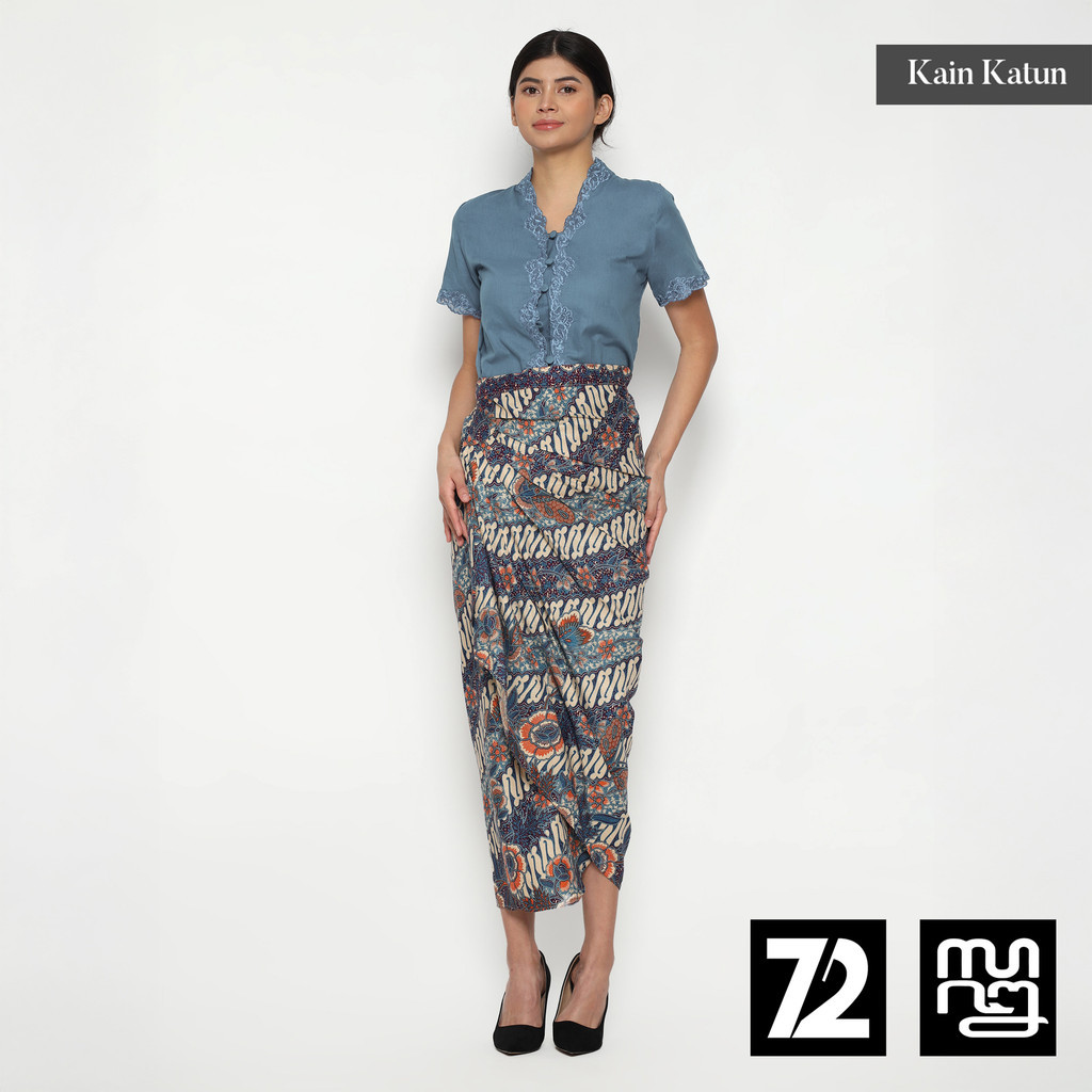 ROK BATIK SPAN Jena Skirt Lilit Kebaya Instan Modern Wanita Motif Mahesa Bahan Katun Warna Ungu 7251