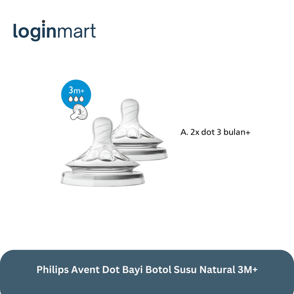 Philips Avent Dot Bayi Botol Susu Natural 3M+