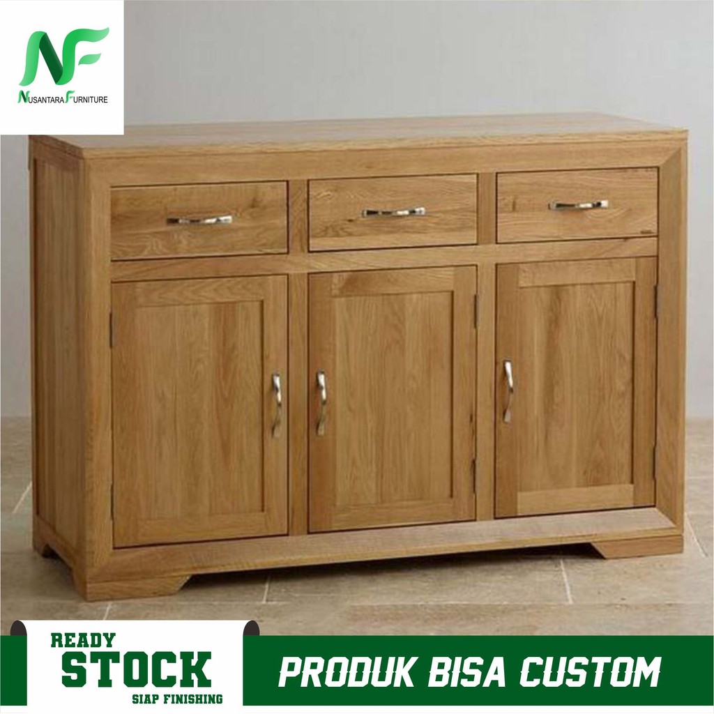 MEJA BUFET CABINET KAYU JATI LEMARI KABINET DAPUR LEMARI DAPUR SERBAGUNA 2-3 PINTU FURNITURE JEPARA