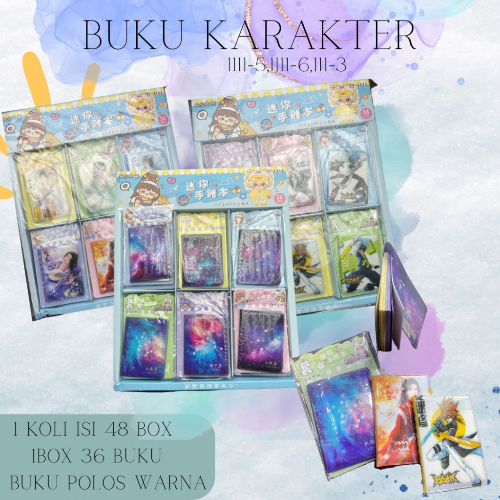 

Sticky Note Polos Warna Case Karakter Lucu Isi 45 lembar per buku
