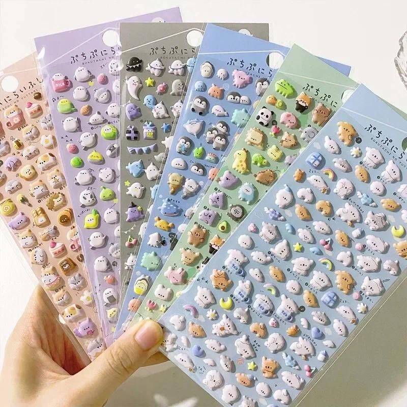 

Kawaii Cartoon 3D Stereo Scrapbook Journal Sticker Sweet Animal Ghost Stationery Sticker DIY Decor Laptop Phone Case Sticker