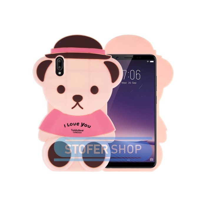 TERLARIS 3D Case Vivo V7+ softcase 4D Karakter Boneka Teddy Bear v7 Plus COD