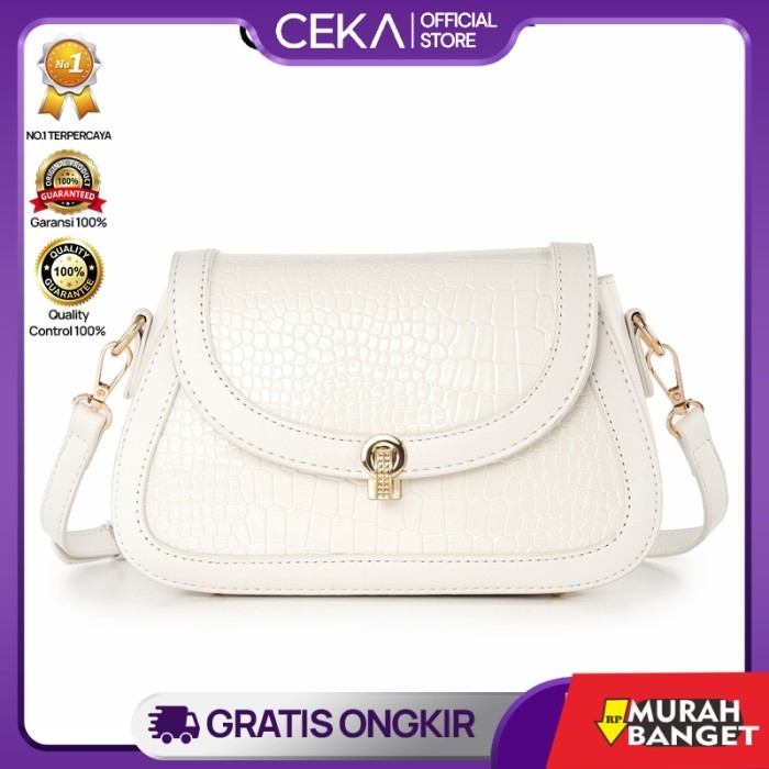 tas selempang wanita simple elegan CEKA Tas Wanita Selempang Premium Original Cynthia - Pink, Dustba