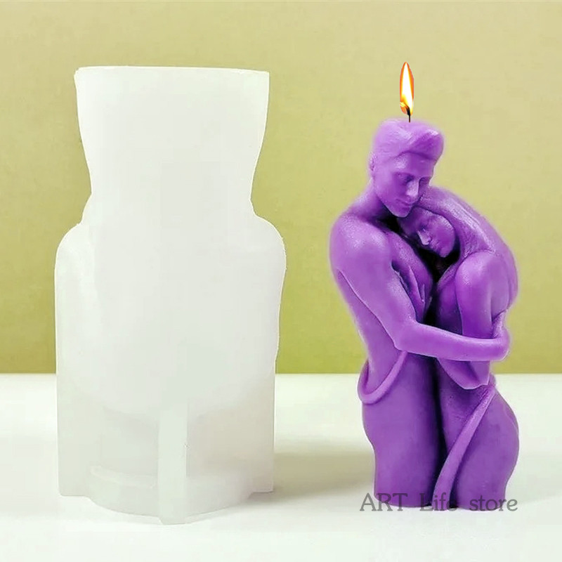 

Valentine's Day Couple Embrace Silicone Candle Mold Diy Symbol of Love Sculpture Plaster Resin Casting Tool Home Crafts Gift