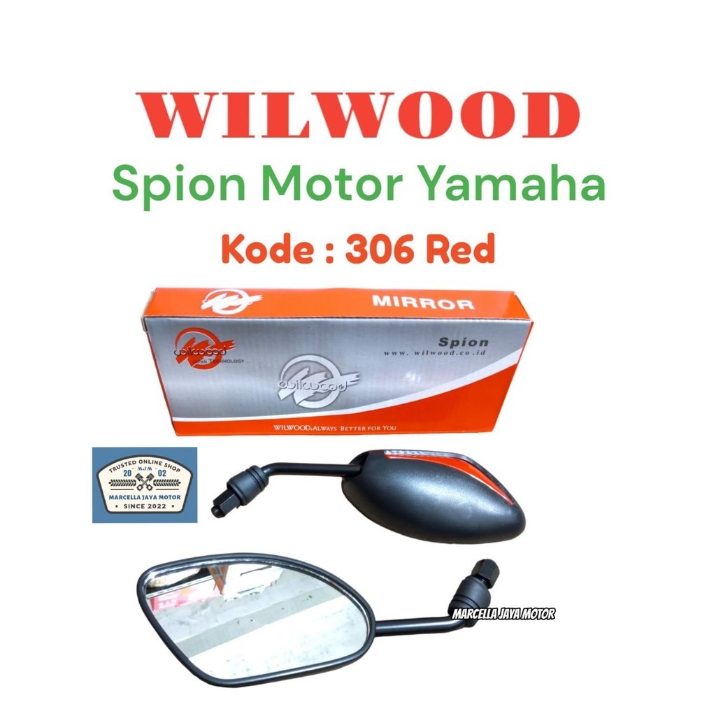 1 SET WILWOOD KACA SPION MOTOR YAMAHA 306 RED SPION YAMAHA KACA SPION YAMAHA MERAH MURAH KACA MOTOR 