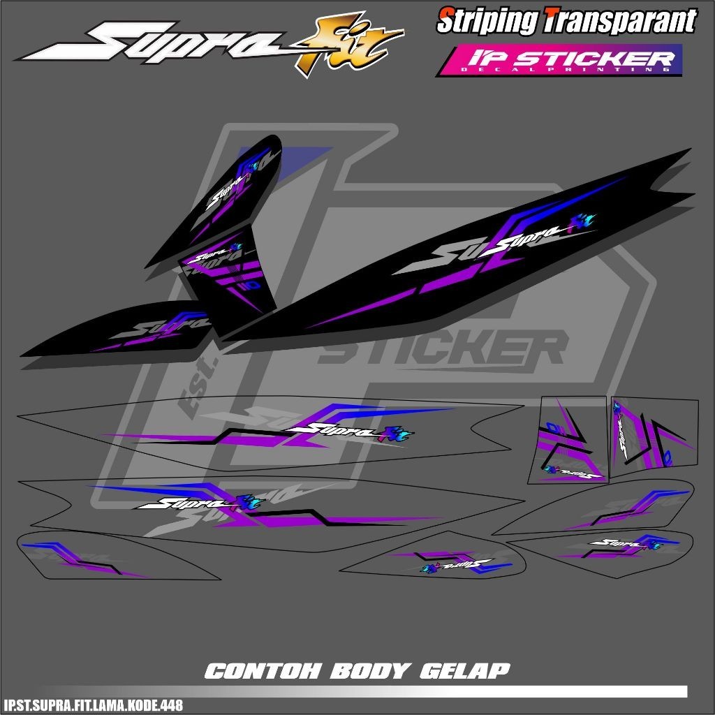 SUPRA FIT LAMA (COD) STIKER STRIPING MOTOR HONDA SUPRA FIT LAMA  - STIKER LIST SIMPLE DESAIN RACING 
