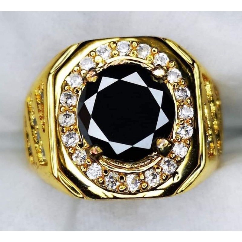 Batu permata natural Black diamond beserta memo