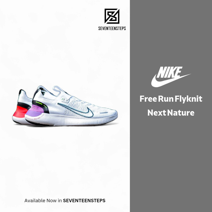 Sepatu Nike Free Run Flyknit Next Nature White Picante Red Original
