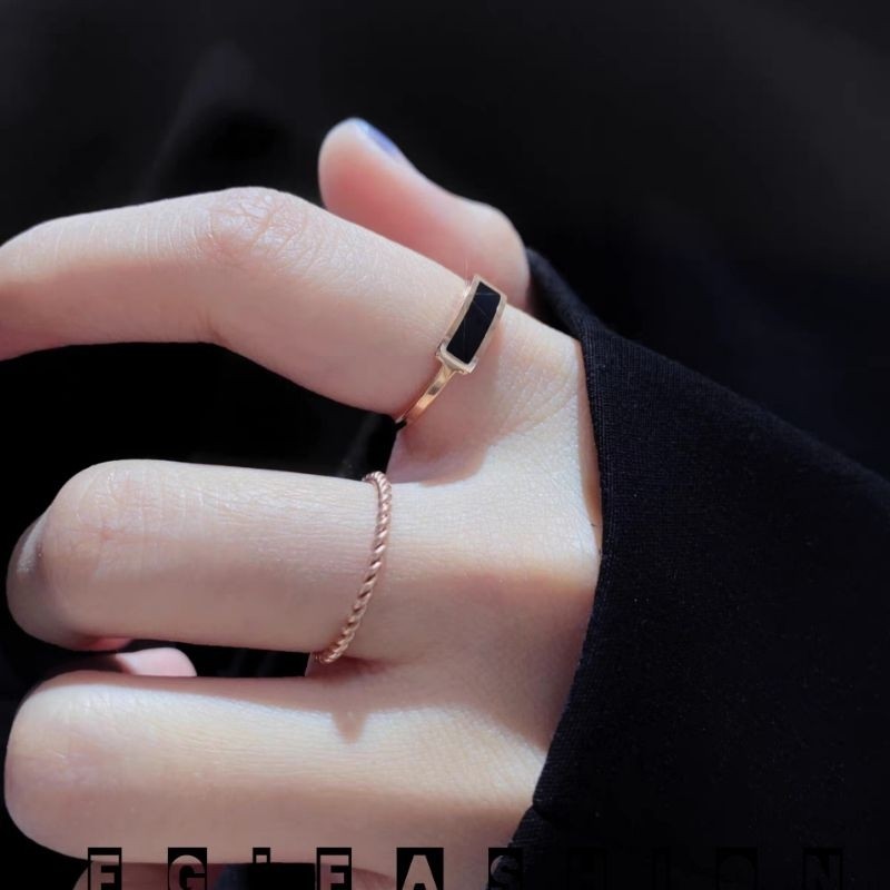 Cincin Titanium Wanita Korea Terbaru Cincin Titanium Anti Karat Tidak Luntur