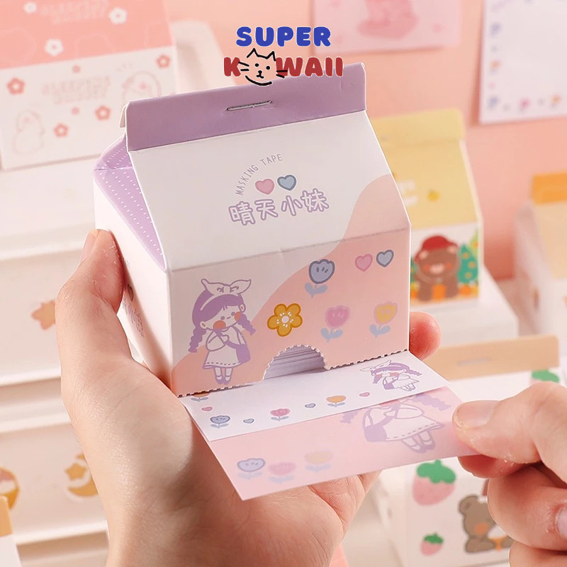 

Super Kawaii - [SK92] note pad sticky notes bentuk milk box kotak susu motif lucu kertas catatan memo bentuk kotak susu lucu