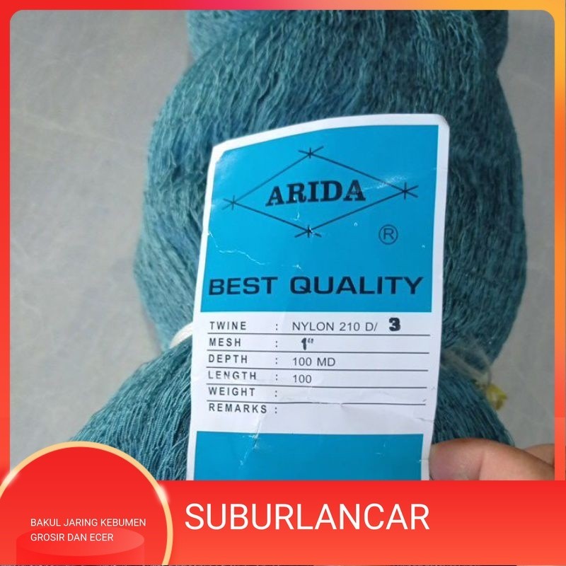 Jaring ikan nilon 1 inchi d3 100md/100yds tate jaring ikan arida pukat ikan jaring arida jaring nilo