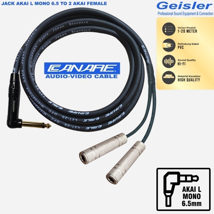 Kabel Audio Jack 1x Akai L Mono BK to 2x Akai Cewe/Female - JAPAN STANDARD