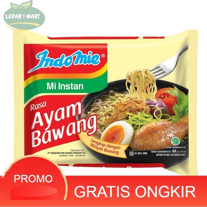 

Indomie Rebus Ayam Bawang Mie Instan 69 gram
