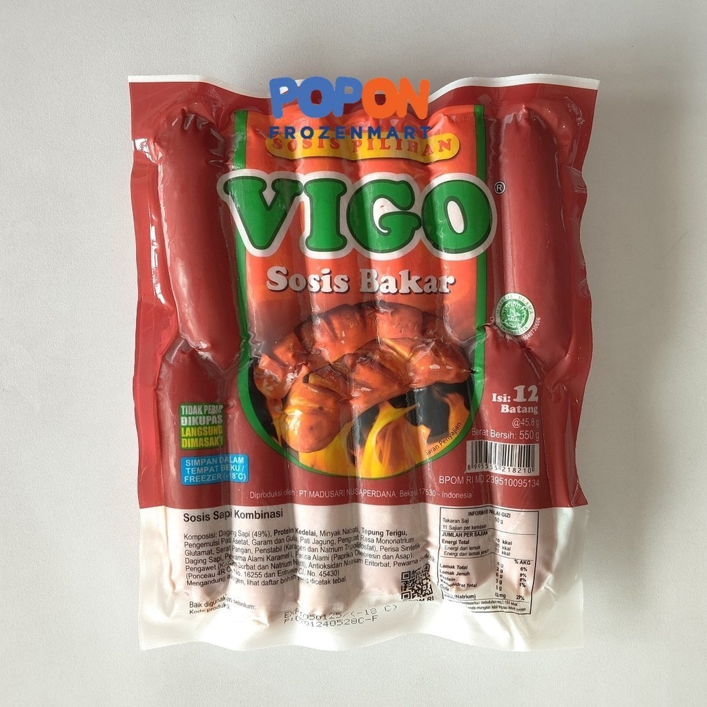 

VIGO Sosis Bakar Original Isi 12 550Gram