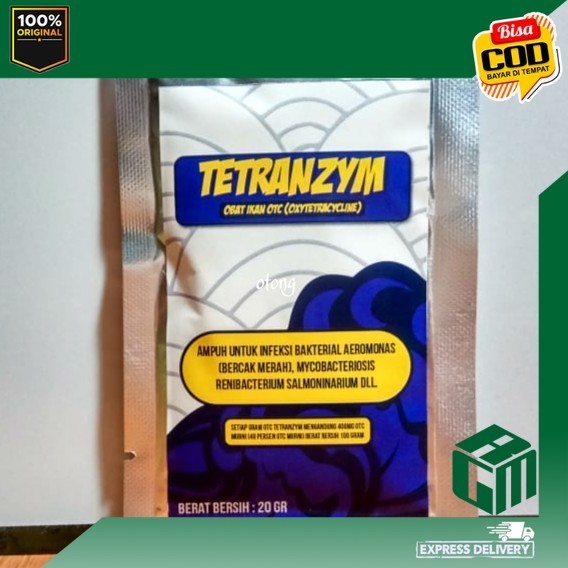 TETRANZYM 20 gram oxytetracycline oksitetrasiklin OBAT IKAN OTC