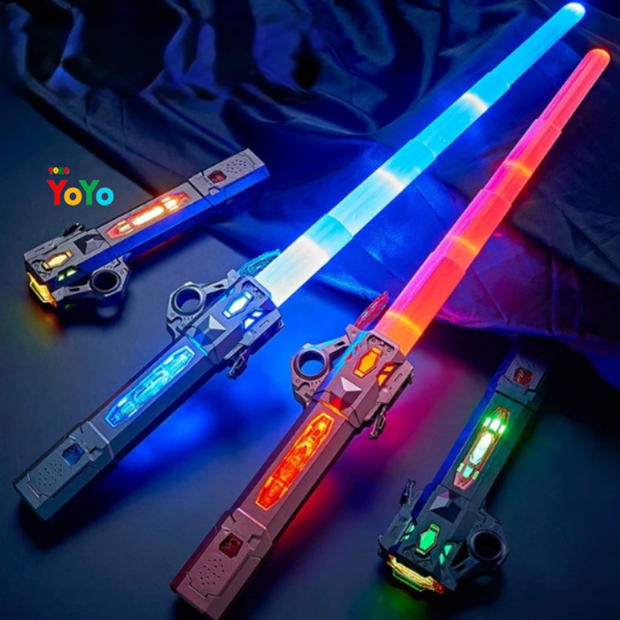 TokoYoyo Mainan Anak Laki Laki Pedang LightSaber 2 in 1 Laser Light Saber LED Lampu Suara