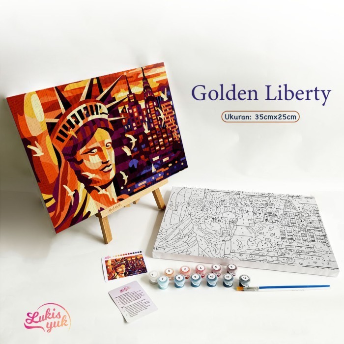 

Golden Liberty- Paint by Numbers - 35x25cm - by LukisYuk