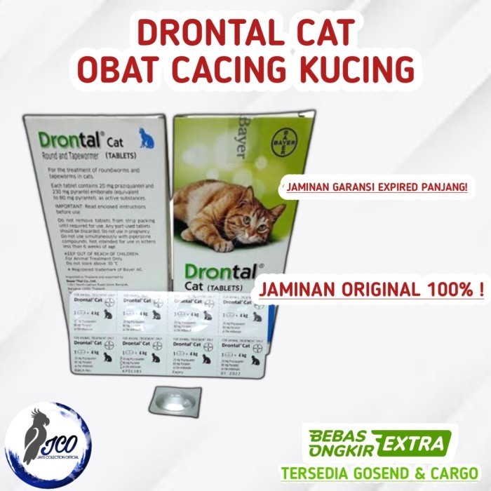 DRONTAL CAT TABLET OBAT CACING KUCING DRONTAL CAT