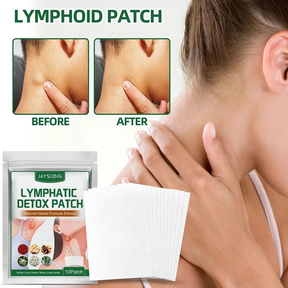 10pcs Lymphatic Drainage Detox Patch Herbal Sticker Alleviate Neck Hypertrophy Lymphatic Drainage De