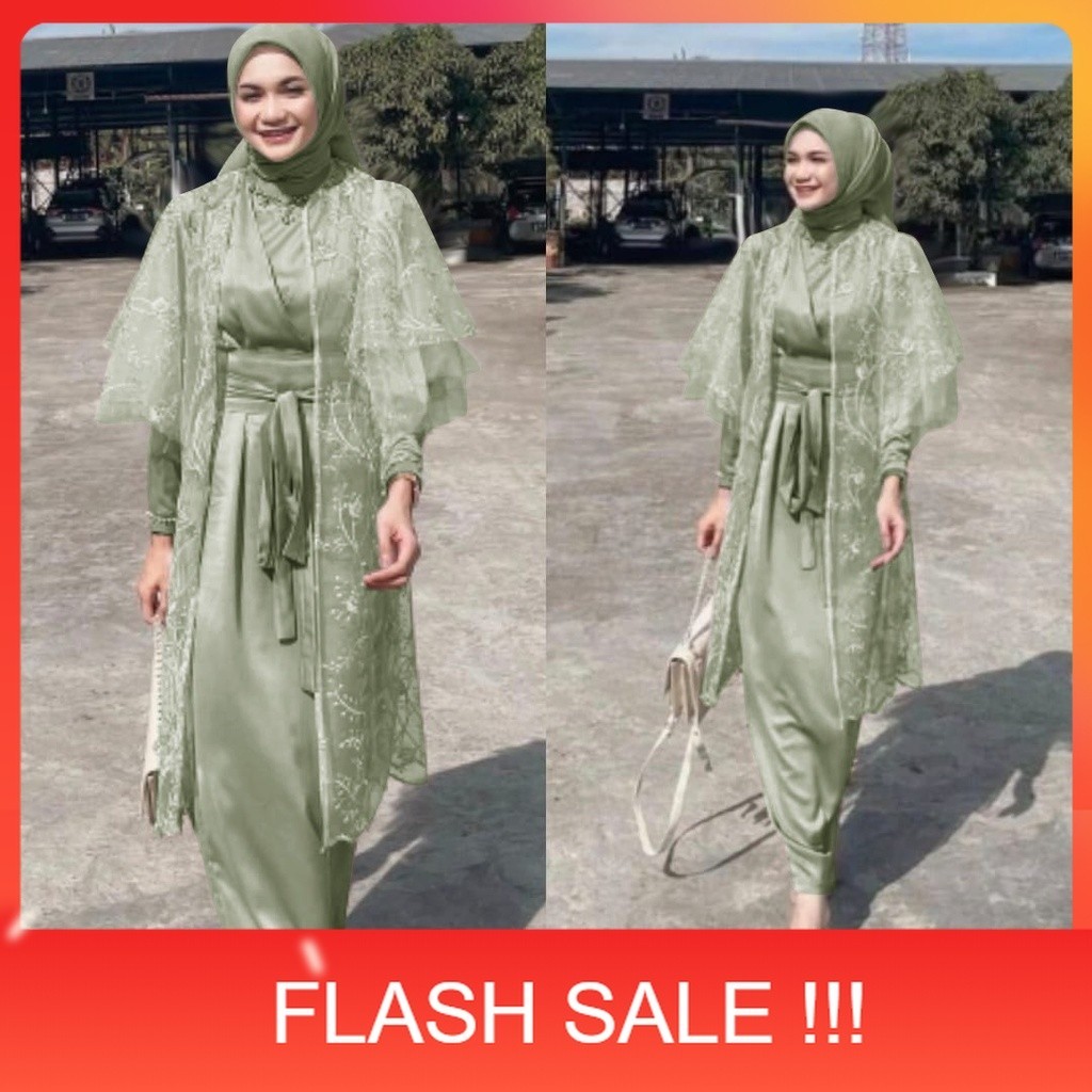 PROMO DRESS KIMONO BY SIRENE BUSANA BAJU KONDANGAN BRUKAT PREMIUM DRESS PESTA KIMONO GAMIS POLOS FRE