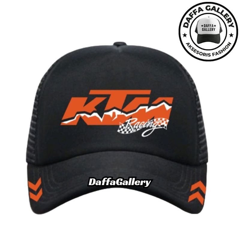 Daffaa Gallery Topi Trucker KTM RACING - Topi Distro KTM Logo - Topi KTM RACING READY TO RACE Premiu