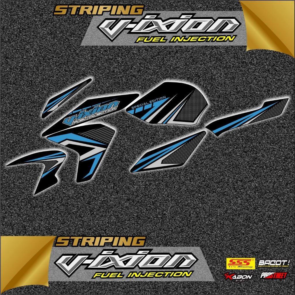 Stiker striping variasi vixion new  stiker variasi keren ada 4 warna stiker motor vixion terlaris