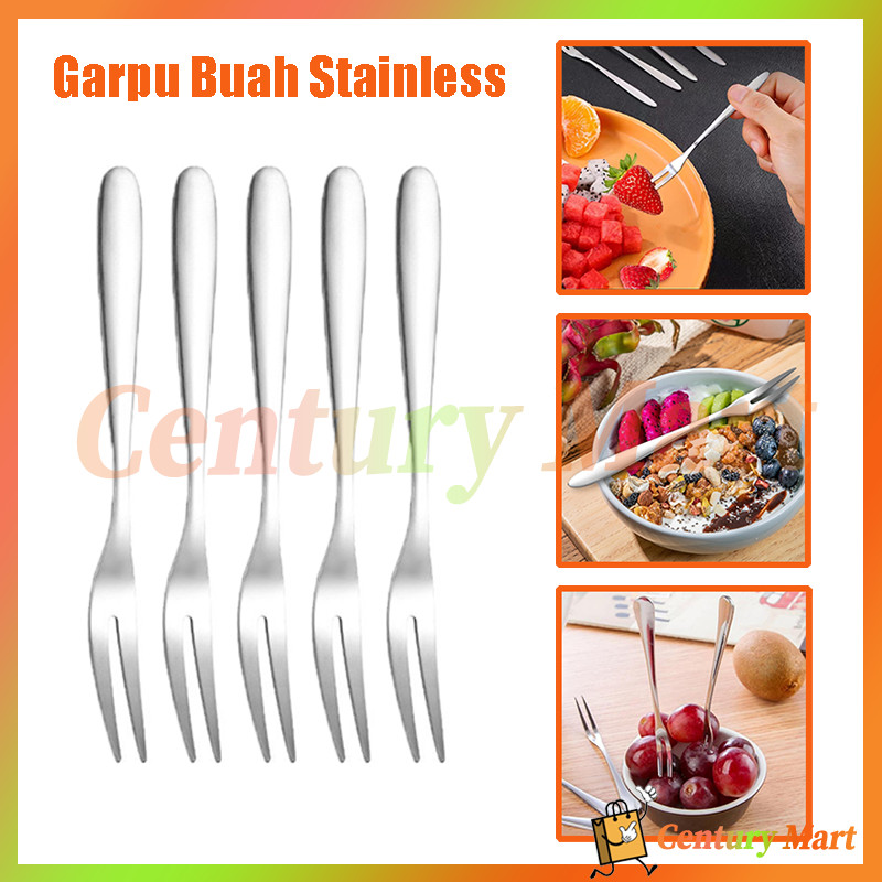 Garpu Mini Stainless Steel /Garpu Kue/Garpu Buah kecil /Garpu Mini Stainless /Garpu 2 Gigi /Garpu Bu