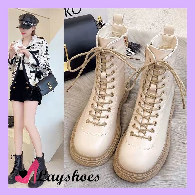 LAYSHOES SEPATU AESTHETIC KOREA Sepatu Boots Martin Wanita Import Premium Quality  624