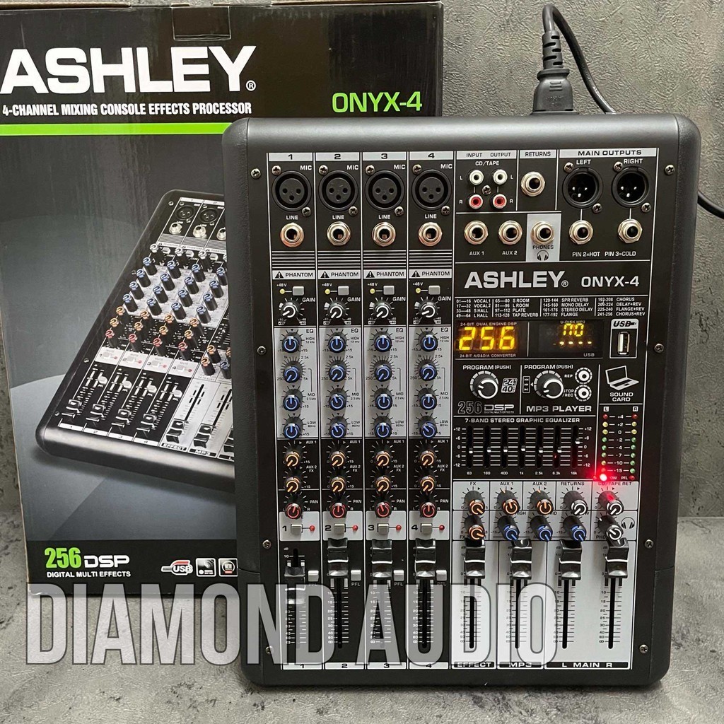 Mixer Audio Ashley Onyx4 Usb Bluetooth Original Mixing Onyx 4 Channel ( Bayar Ditempat ) CUCI GUDANG ready stok terbatas