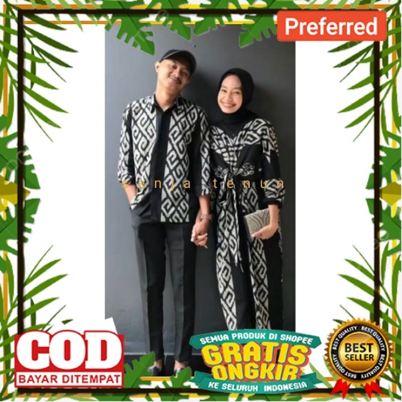 Baju tenun couple rania - dres toraja hitam - kemeja toraja hitam// BATIK MODEL BARU / BATIK NASIONA