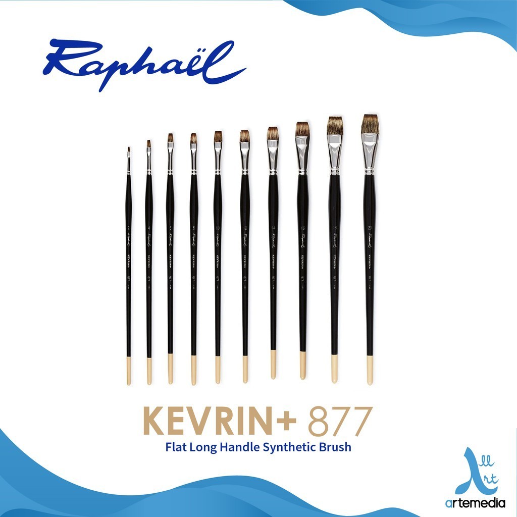 

Raphael 877 Kuas Lukis Flat Kevrin Synthetic Brush Long Handle