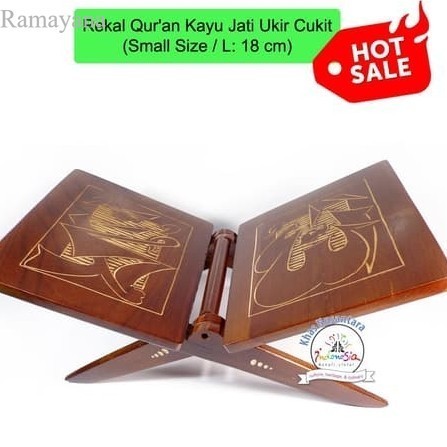 

Rekal Kayu Jati Ukir Cukit Finishing Halus | Rehal Rak Quran Minimalis Murah