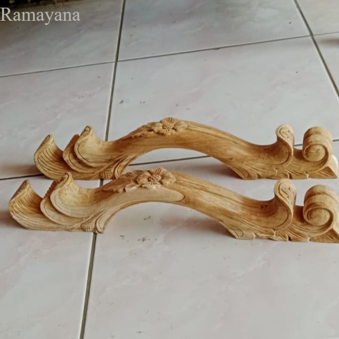 

Handle hendel tarikan gagang pintu motif ukir bahan kayu jati Murah