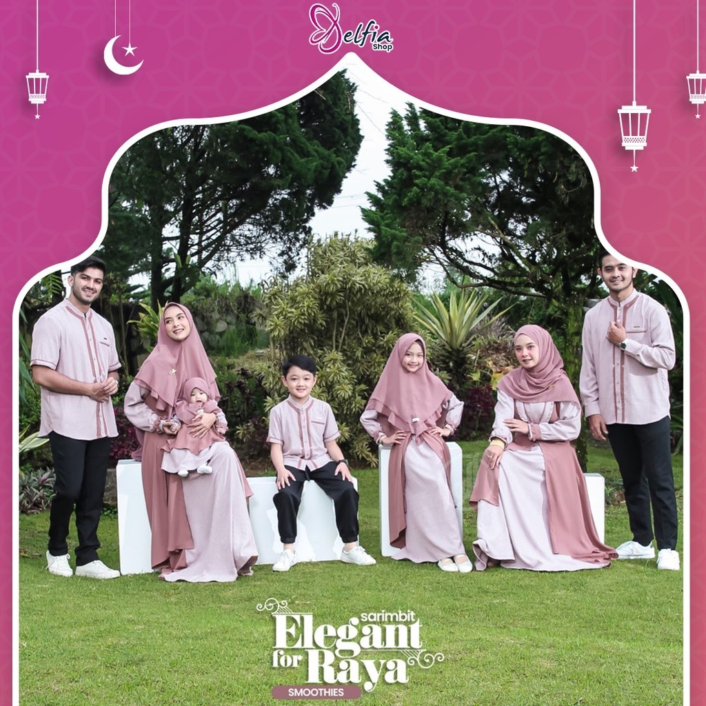 Sarimbit Keluarga Terbaru 2023 Alwa Hijab Elegant For Raya Gamis Koko Couple Pasangan Ayah Ibu Anak 
