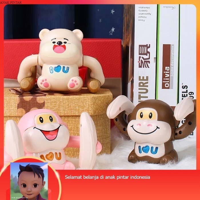 Mainan Anak Monyet Jungkir Balik Mainan Anak Bayi Kontrol Suara Musik Lampu Laki Laki Perempuan 1 2 