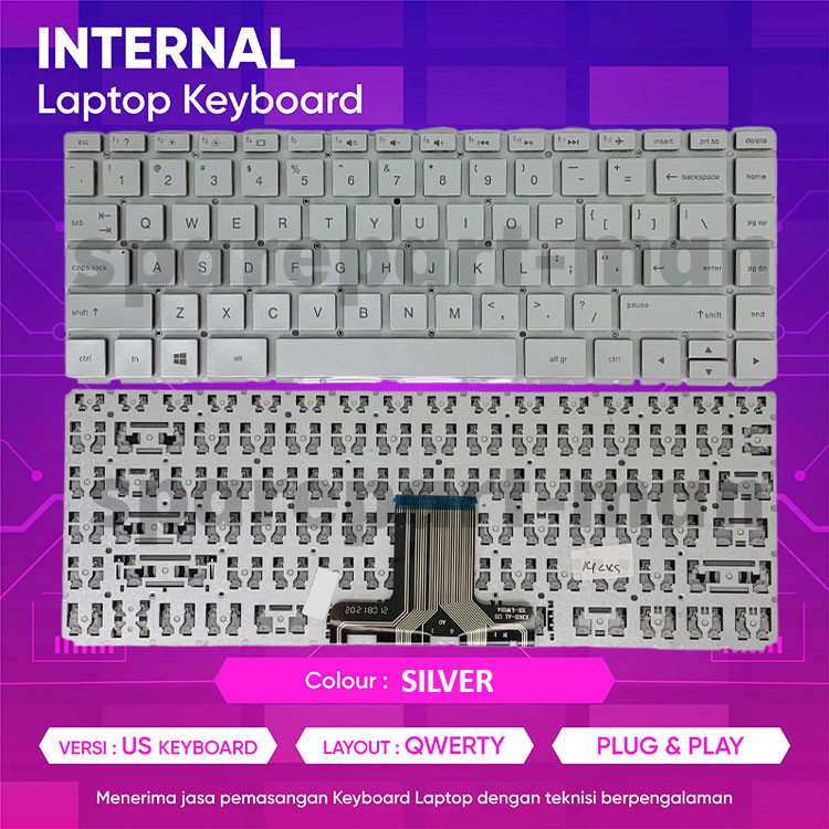 Keyboard for Hp 14s-DQ0508Tu 14s-DQ2622Tu 14s-DQ2518Tu silver ori