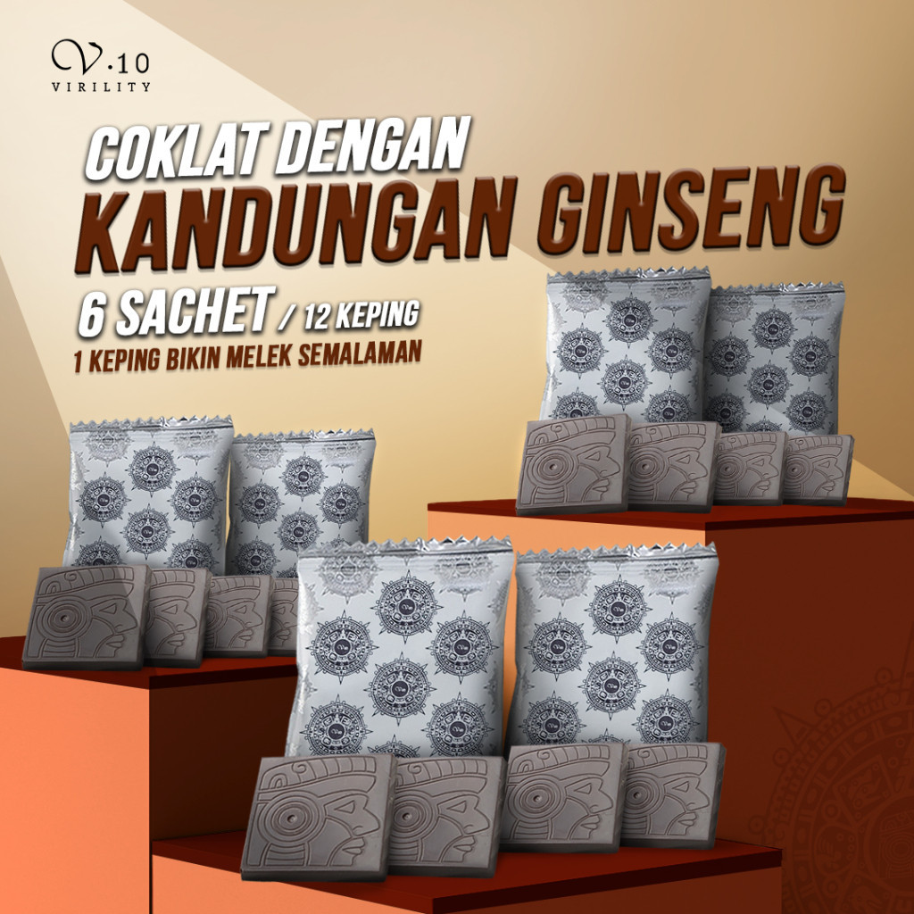 

V10 COKLAT GINSENG 6 sachet - Peningkat Stamina Pria Dewasa