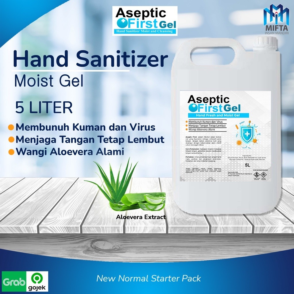 HAND SANITIZER GEL 5 LITER ASEPTIC FIRST GEL 5 LITER