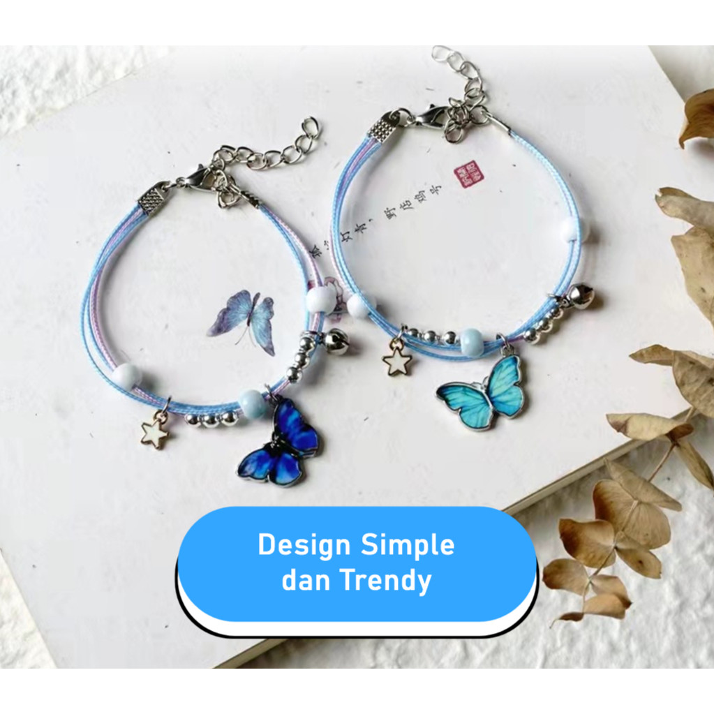 Gelang Tangan Tali Model Korea Motif Elegan KS H505 Gelang Tali Korea Couple / Gelang couple Bestie 