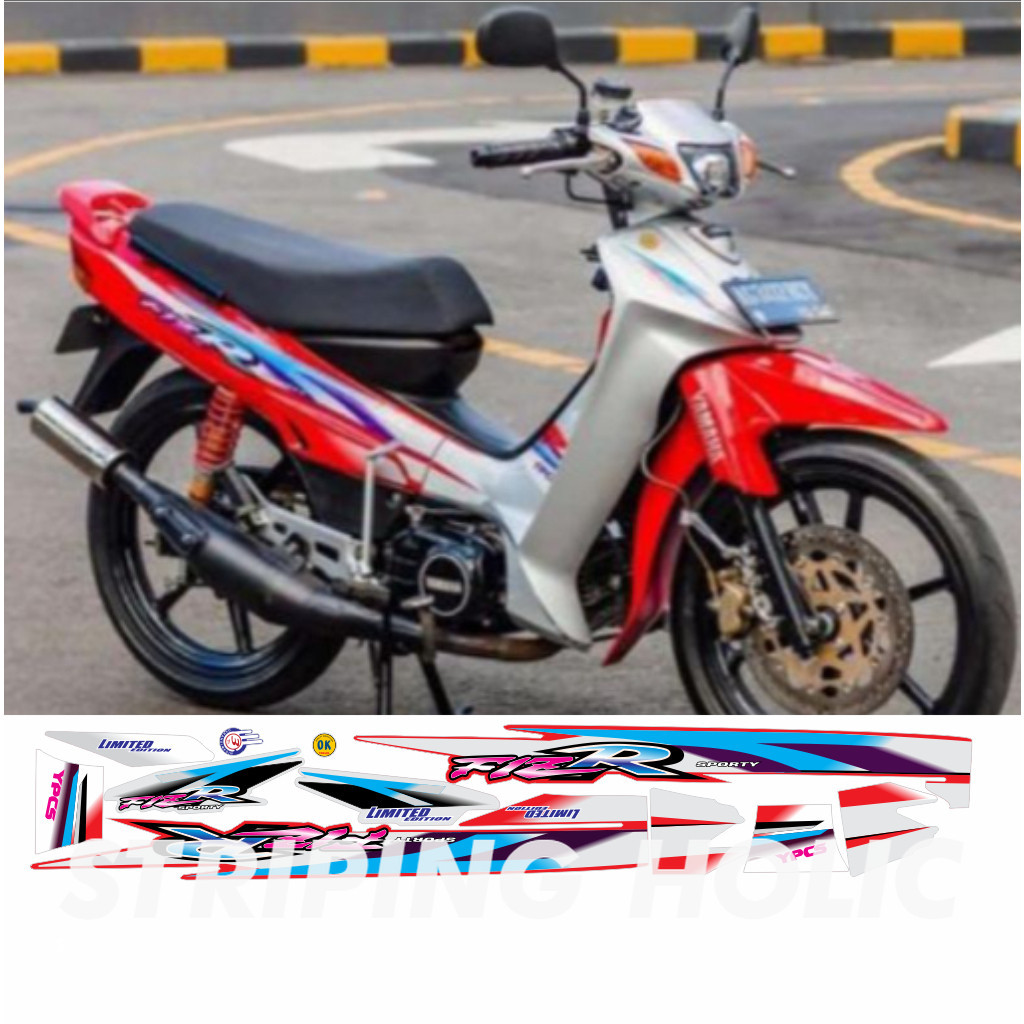 STRIPING FIZR LE CUSTOM LIMITED EDITION SILVER MERAH FIZ R PREMIUM