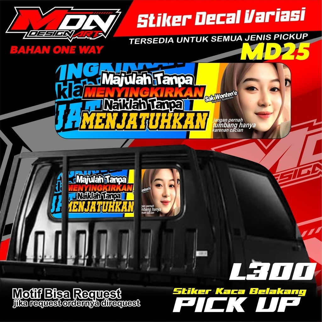 Stiker Kaca Belakang Pick Up - Sticker Pick Up L300 / T120SS / New Carry / Granmax bisa requsest