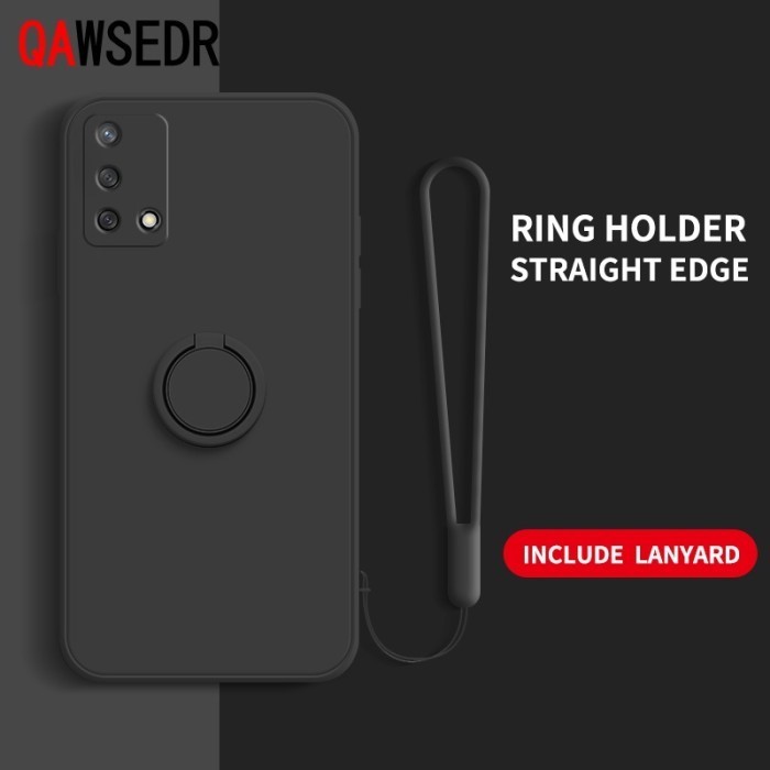 Soft Case OPPO A74 4G 5G / A95 Candy Ring Stand Matte Casing FREE TALI