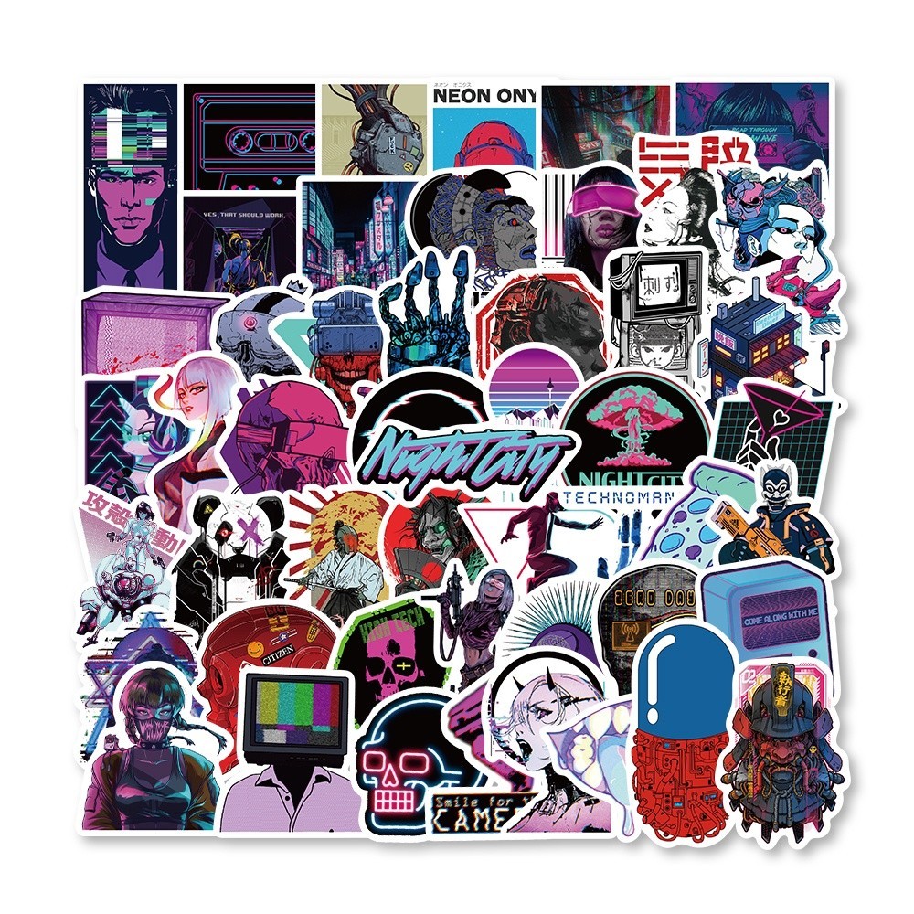 

PROMO25 Pcs Harajuku Cyberpunk Stiker Dihiasi Indah Tangan Akun Cangkir Air notebook Dekoratif Tahan Air Stiker hello.nuza
