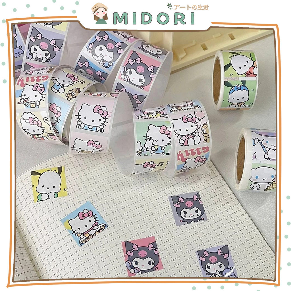 

[MIDORI] 1Rolls STICKER Kuromi Cinnamoroll Melody Hello Kitty Pompompurin Pochacco Cute Stiker Tape Cartoon Washi Tape Masking Tape BuJo DIY Scrapbook Journal - A0055