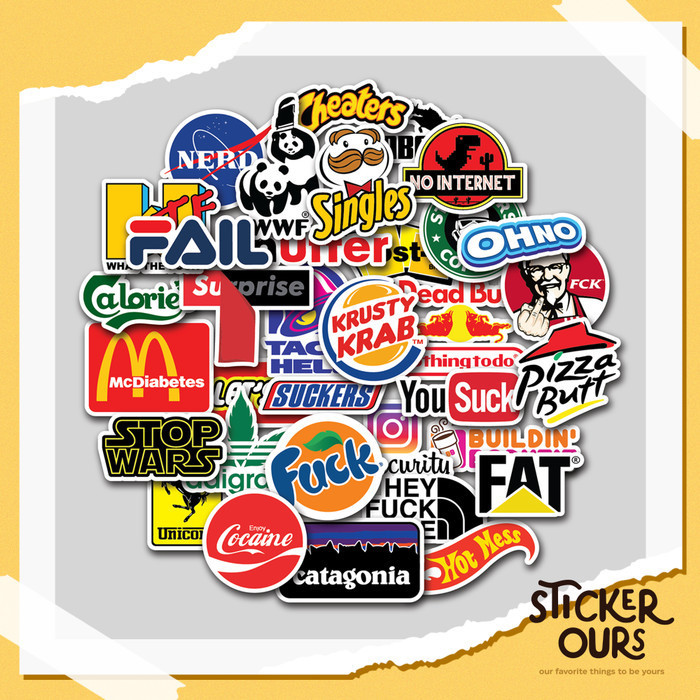 

STICKER PACK LOGO BRAND PARODY |STIKER TUMBLR LAPTOP|STIKER KOPER HELM